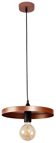 Duolla - Kábeles függőlámpa IRONLINE 1xE27/15W/230V átm. 30 cm réz/fekete