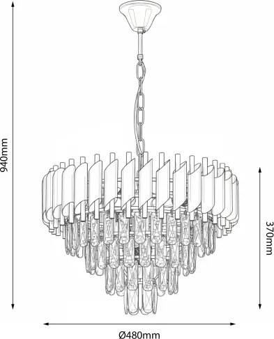 Brilagi - Láncos csillár ECLIPSE 7xE14/10W/230V Ø 48 cm arany