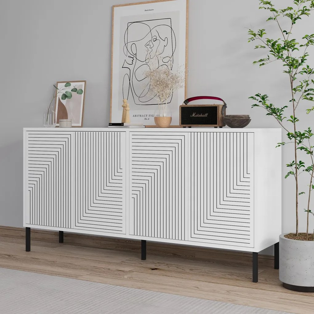 Evolet komód, fehér, 150 cm