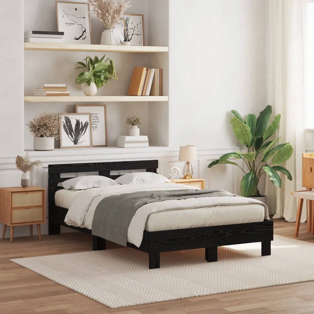 Tömör Ágykeret Fekete tölgy Tömör fa 120 x 200 cm Tartós