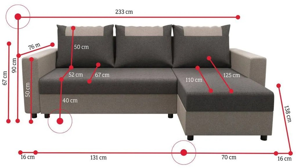 COOPER ágyazható sarok ülőgarnitúra, 232x144, fekete/zöld, mikrofáze04/U062