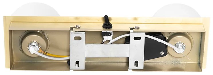 Fali lámpa arany 28 cm IP44 2-lámpás kapcsolóval - Cederic