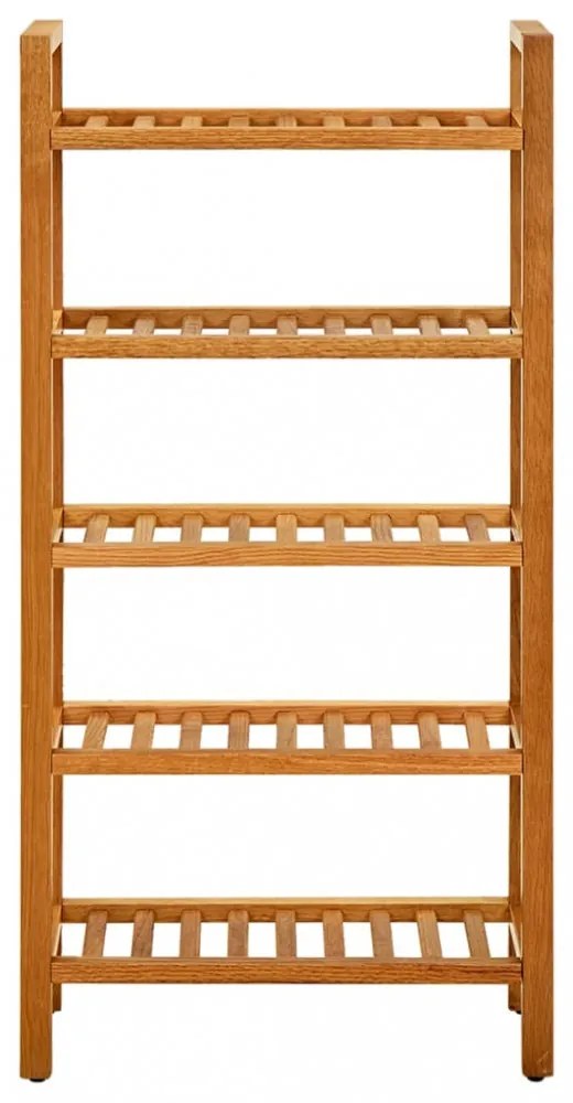 tömör tölgyfa cipőtartó 5 polccal 50 x 27 x 100 cm