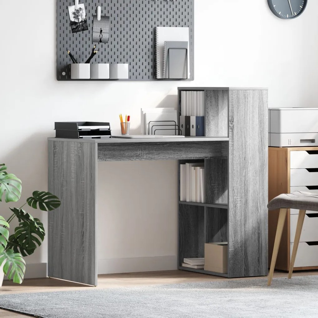 Íróasztal Szürke Sonoma MDF, laminált Közepes Szürke íróasztal