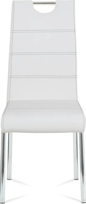 Étkezőszék, fehér, műbőr, WT – HC-484