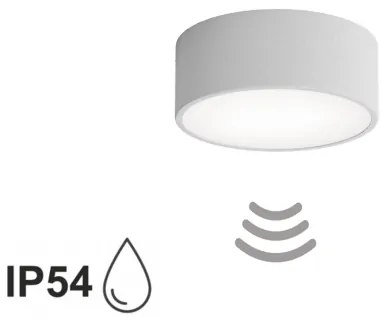 Fürdőszobai mennyezeti lámpa érzékelővel CLEO 1xE27/24W/230V Ø 20 cm IP54 szürke