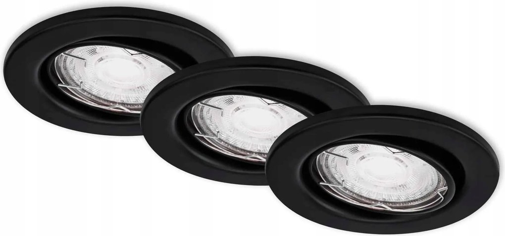 3 darabos Briloner Led süllyesztett lámpa szett 8,6 cm, 5 W, fekete, dönthető Bri 71