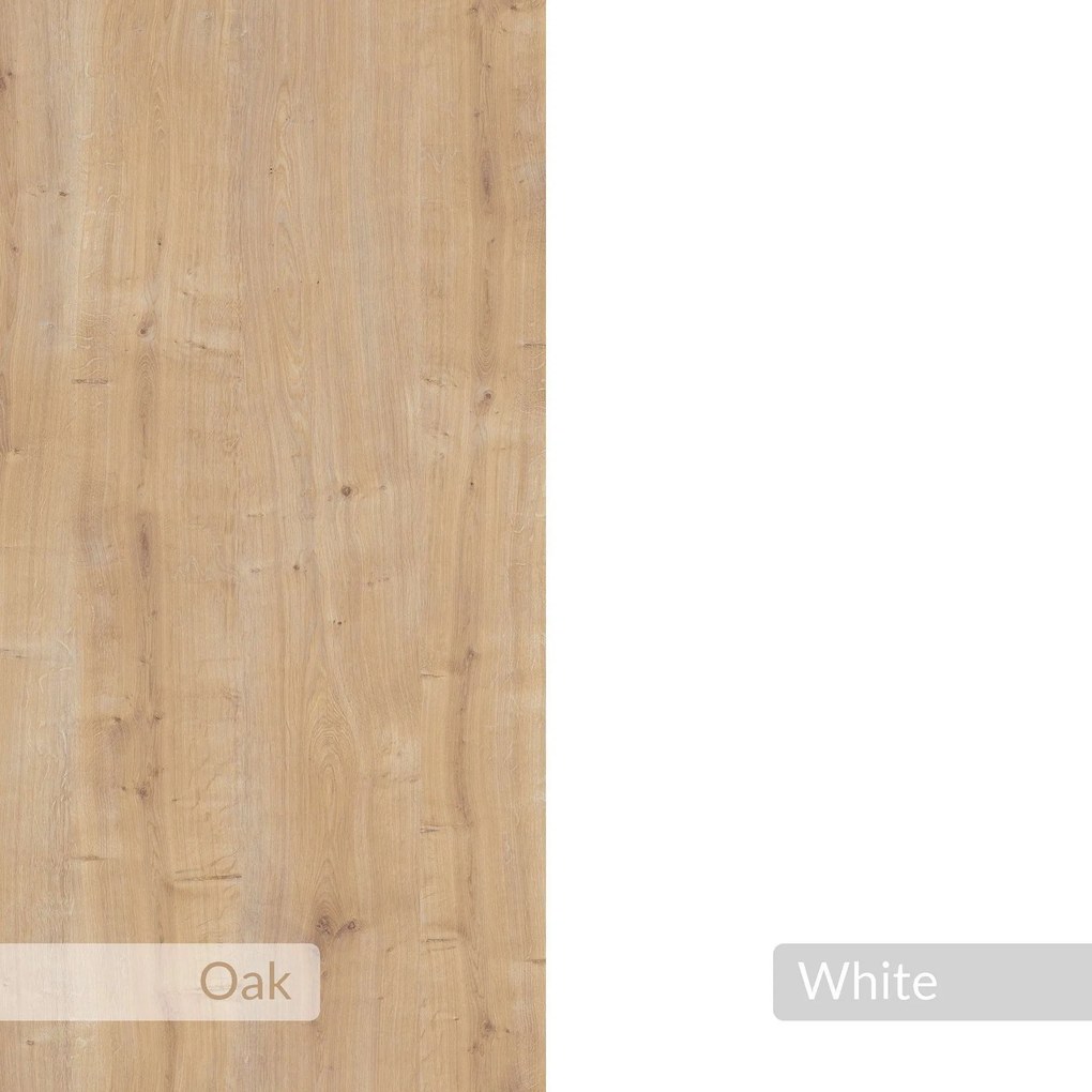 Éjjeliszekrény Ema - Sapphire Oak, White