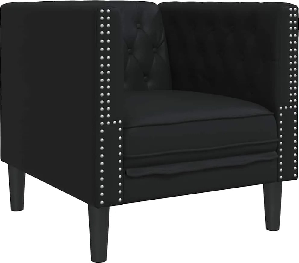 vidaXL Kanapé Fekete 74,5 x 71 x 70,5 cm PVC