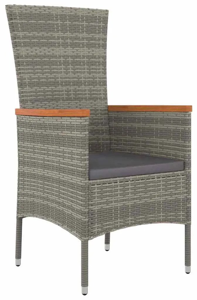 Kert étkező szett párnával 3 pcs Szürke Poli rattan