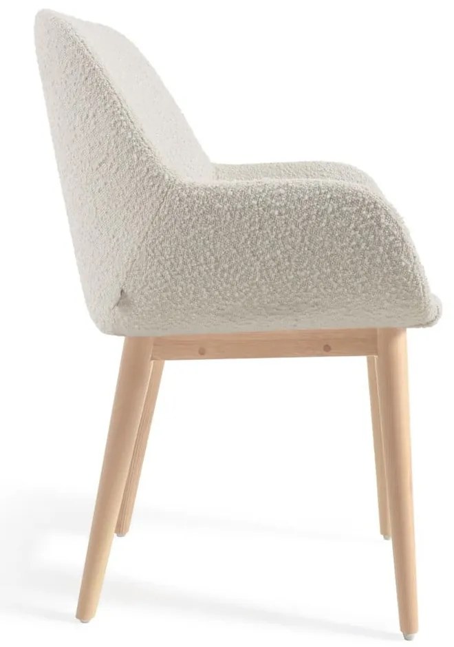 Fehér kárpitozott étkezőfotel Konna – Kave Home