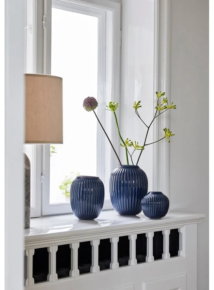 Hammershoi sötétkék agyagkerámia váza, magasság 20 cm - Kähler Design