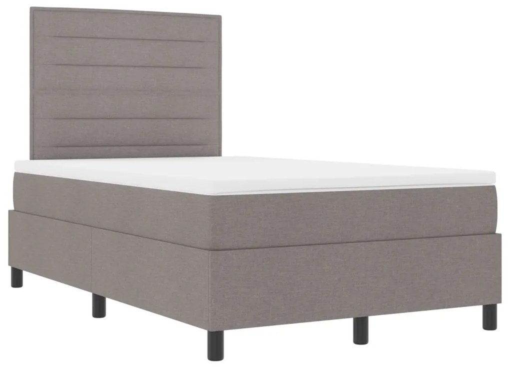 Rugós ágy matraccal és LED világítással, taupe, 120 x 200 cm
