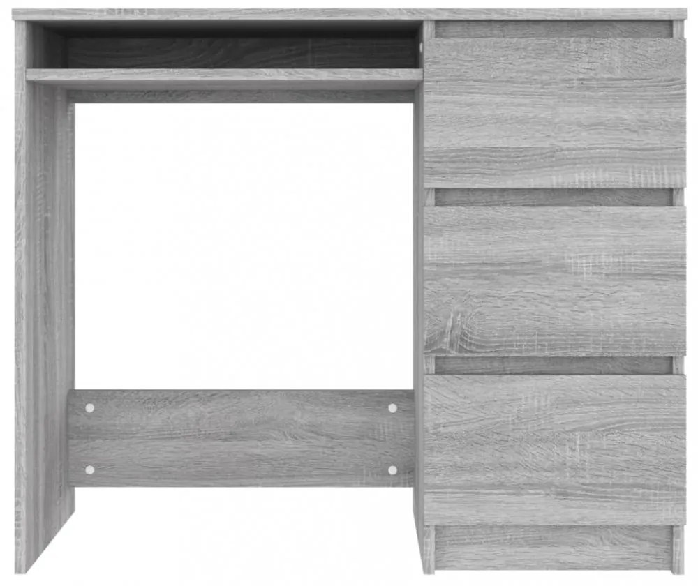 szürke sonoma színű szerelt fa íróasztal 90x45x76 cm