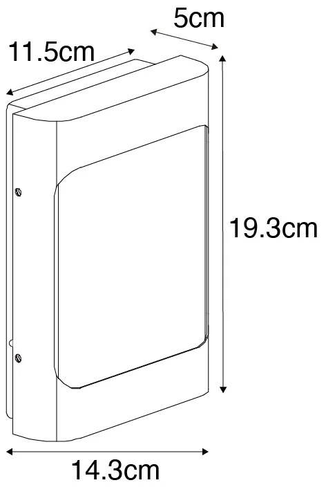 Design kültéri fali lámpa fekete LED-del IP44 szürkületi érzékelővel - Khuvan