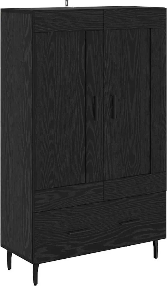 vidaXL Magasfiú fiókkal Fekete tölgy 69,5 x 31 x 115 cm Faanyag