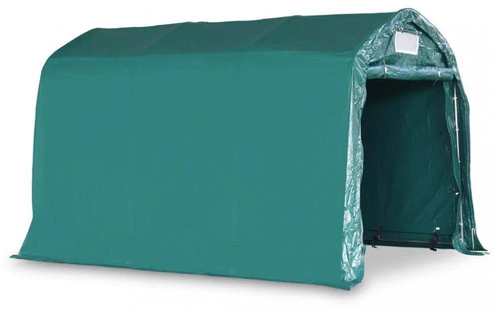 zöld PVC sátorgarázs 2,4 x 3,6 m