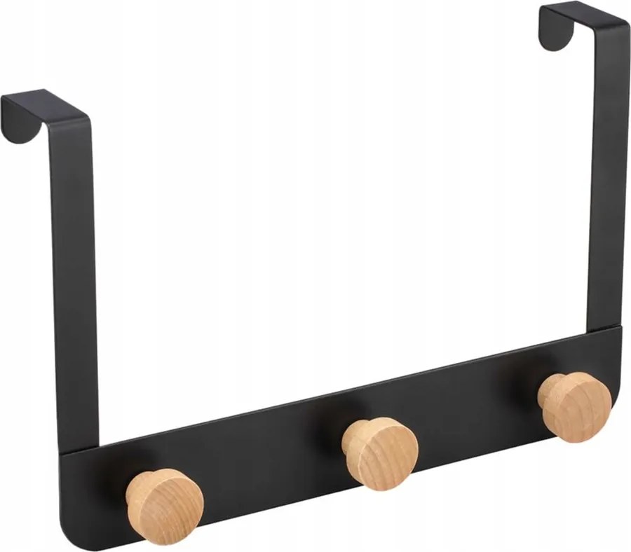 Ruhaakasztó Ajtó törölköző akasztó loft fém fekete tripla