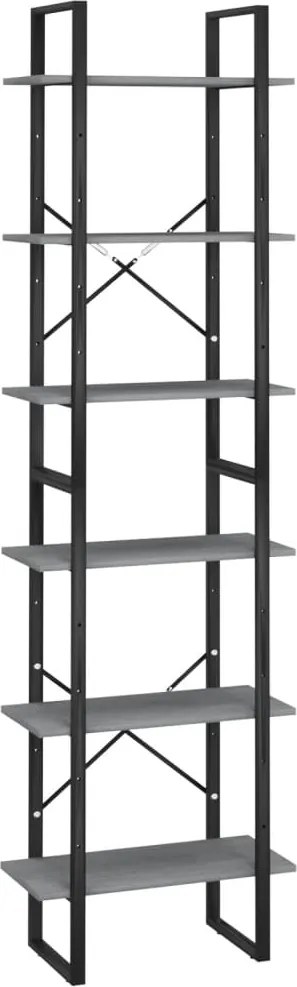 vidaXL szürke tömör fenyőfa tárolópolc 60 x 30 x 210 cm
