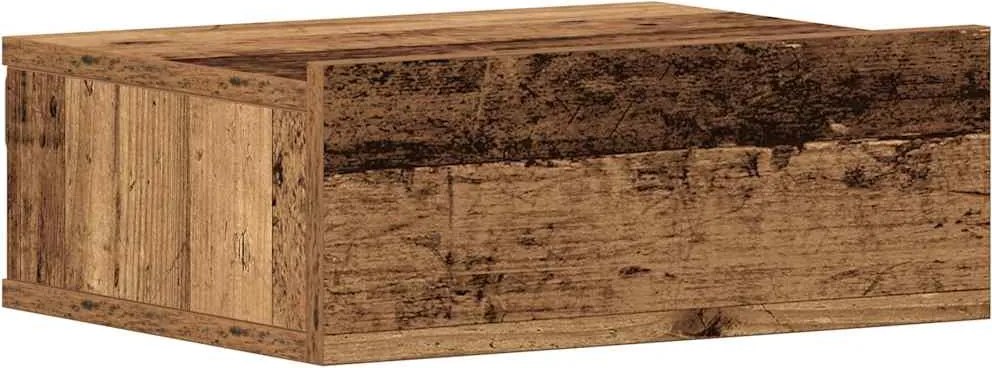 vidaXL antik fa szerelt fa lebegő éjjeliszekrény 40x32x15 cm