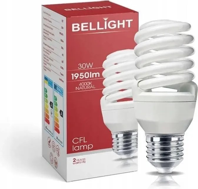Energiatakarékos spirál izzó Clf 230V 30W 150W E27 4000K 1950lm