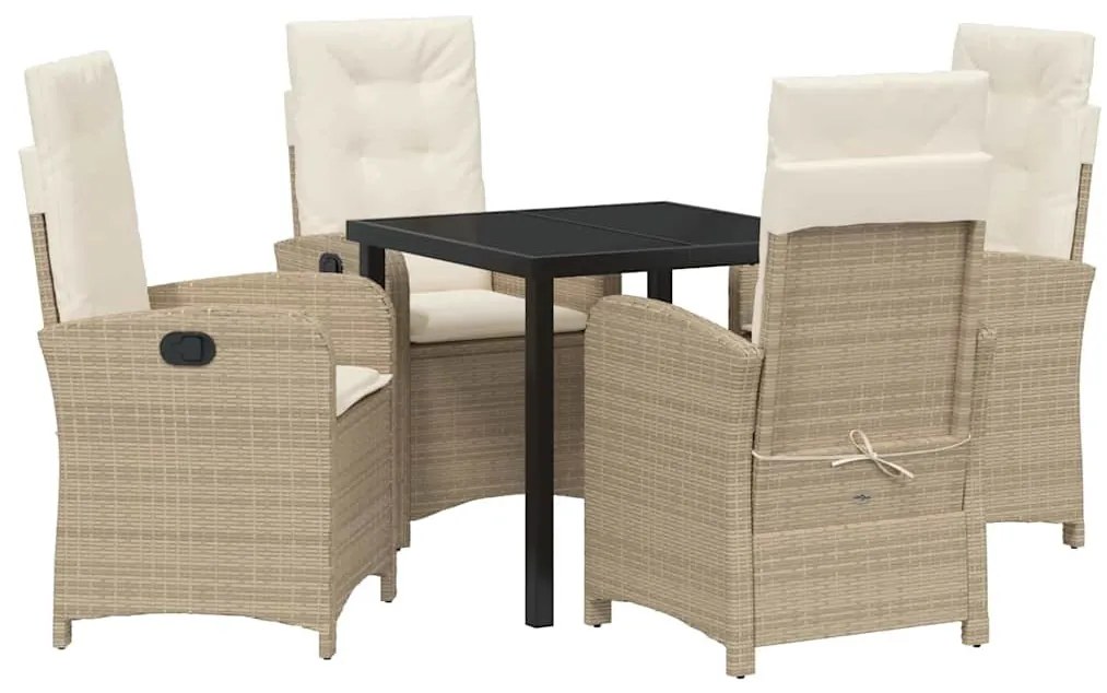 Kert étkező szett 5 pcs Bézs polirattan