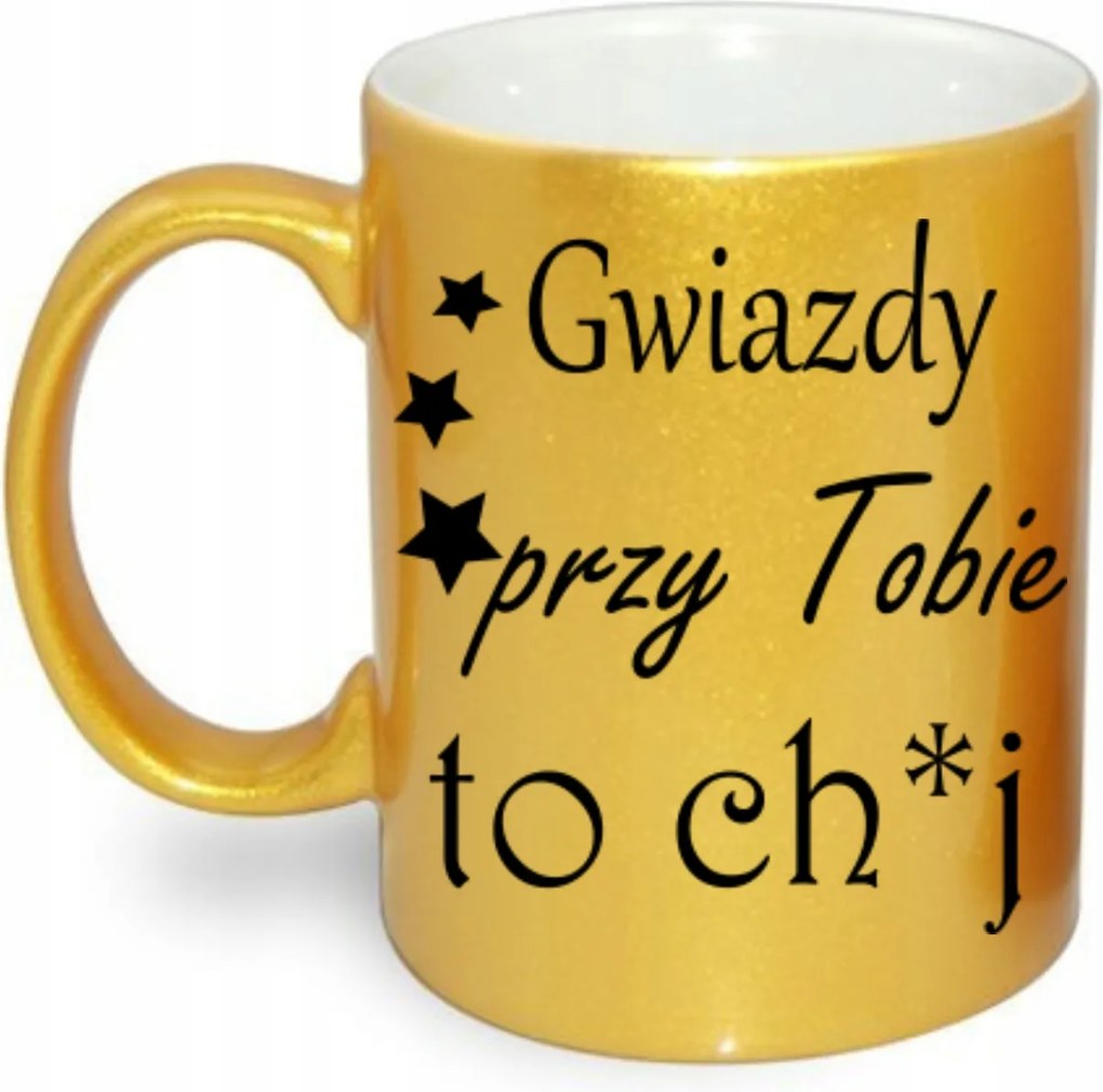 Bögre A melletted lévő csillagok gyöngyházfényű 330ml Arany