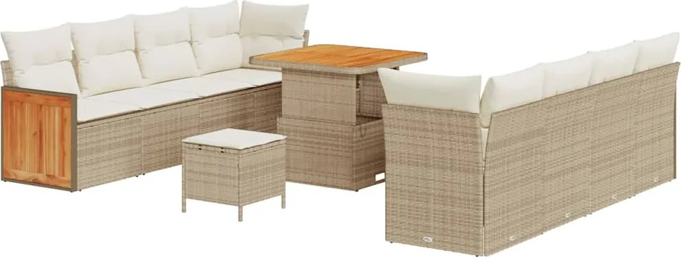 vidaXL Kerti Kanapé Szett párnával 11 pcs Beige és krém