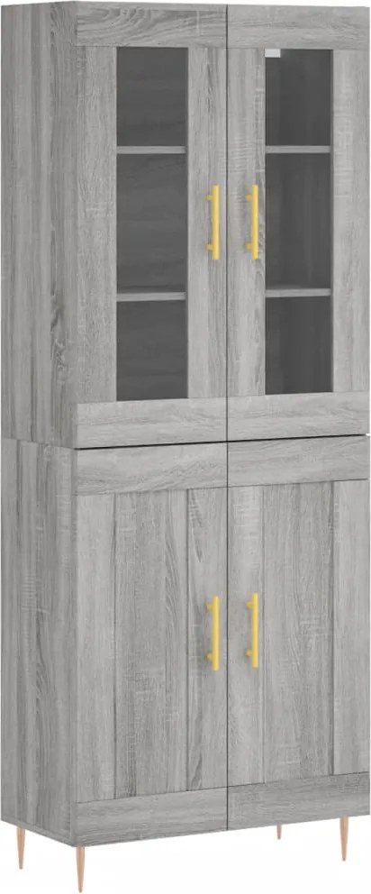 vidaXL szürke sonoma szerelt fa magasszekrény 69,5 x 34 x 180 cm