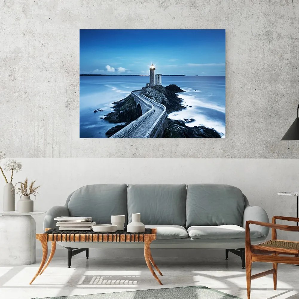 Gario Vászonkép Világítótorony és kék víz - Nikita Abakumov Méret: 120 x 80 cm