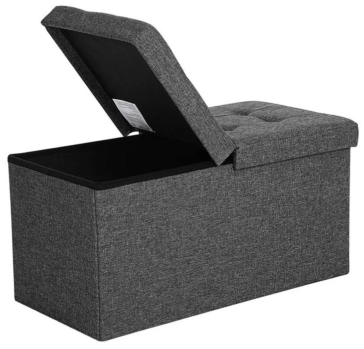 SongmicsHome OTO tárolós puff, 76x38x38cm, antracit