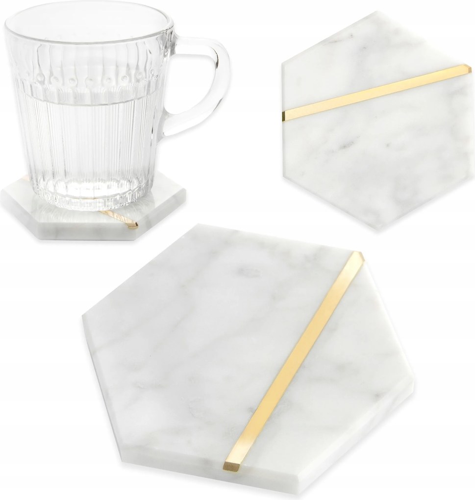 Bögrealátét gyertya Márvány fehér Geometrikus 10 cm Állvány