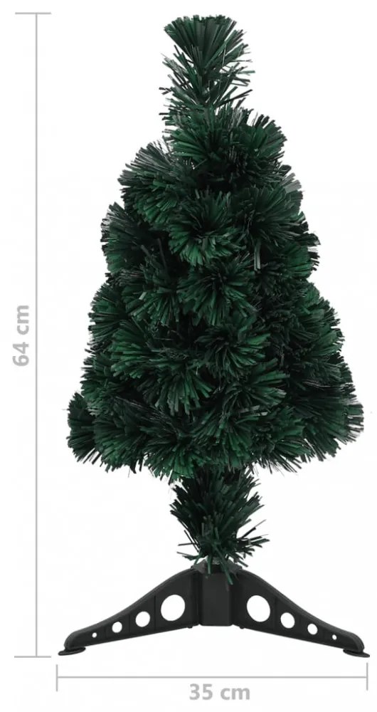 száloptikás vékony műkarácsonyfa talppal 64 cm
