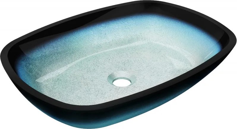 Mexen Araks 54 x 39 cm-es üveg, ráépíthető mosdókagyló, kék - 24155447