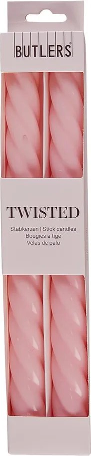 TWISTED gyertya szett 2 db , fényes rózsaszín
