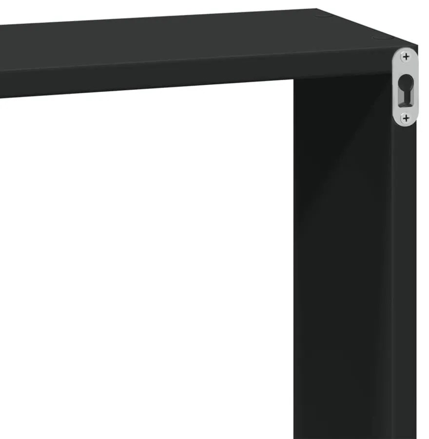 fekete szerelt fa faliszekrény 60 x 16 x 30 cm