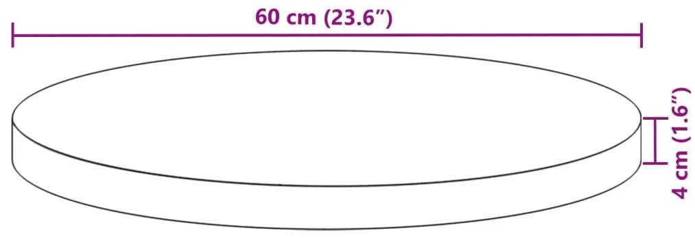 kerek tömör akácfa asztallap Ø60 x 4 cm