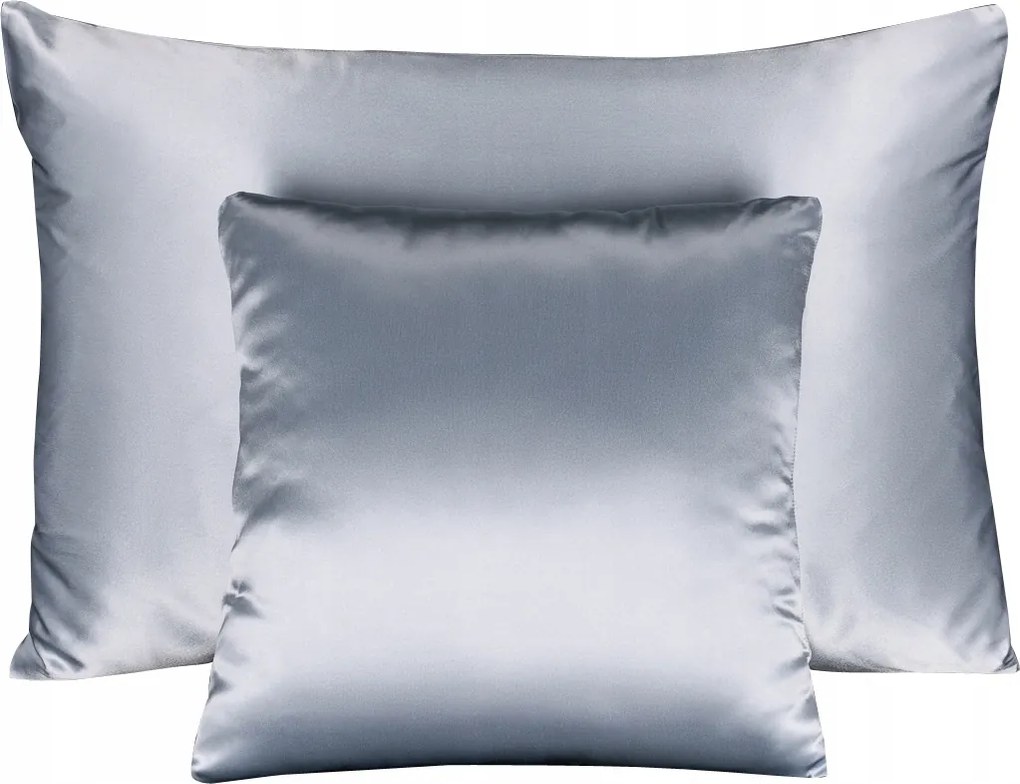 100% Selyem párnahuzat 40x40 párnahuzat Grey Blue Kék