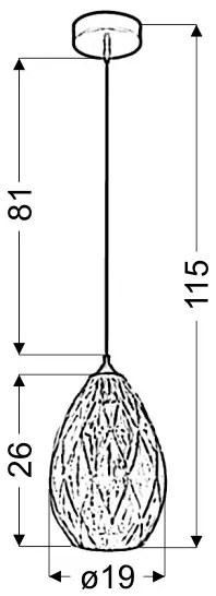 Csillár zsinóron GRAN 1xE27/60W/230V