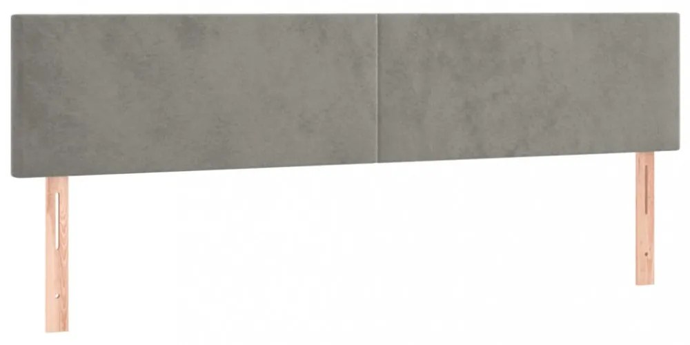 2 db világosszürke bársony fejtámla 100x5x78/88 cm