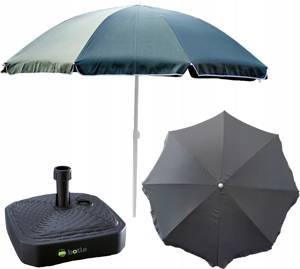 Kerti napernyő strand 240cm nagy törhető talppal állvány négyzet szett