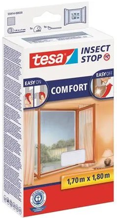 Szúnyogháló, ablakra, öntapadó, 1,3 x 1,5 m, TESA Comfort, fehér (TE55914)