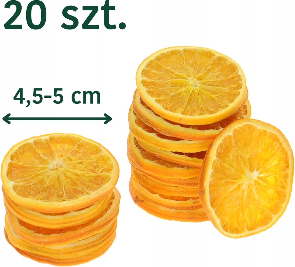Szárított narancs szeletek 20 db-os karácsonyi aszalványok a nádak díszítéséhez
