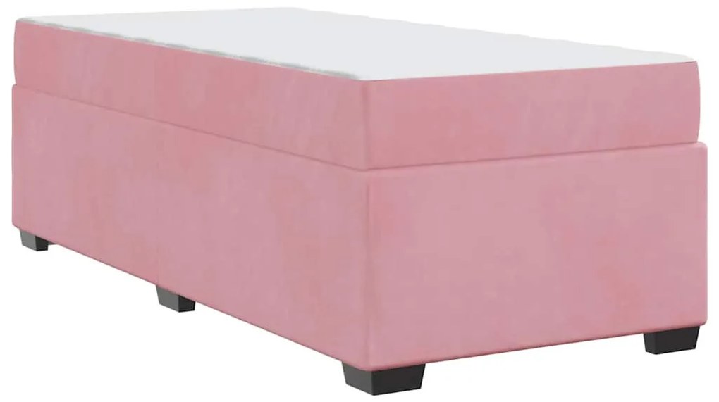 Ágykeret matraccal matracmal Rózsaszín 90 x 190 cm Bársony