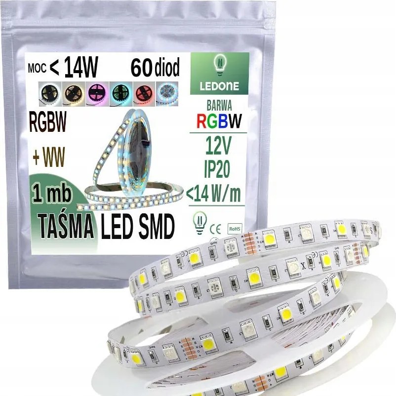 Prémium Led Szalag RGBW+Meleg 5050 IP20 300dióda 1m