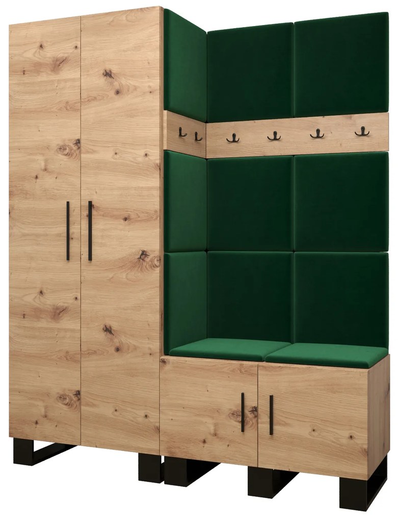 Előszobabútor Amanda 2 (artisan tölgy + zöld). 1085872