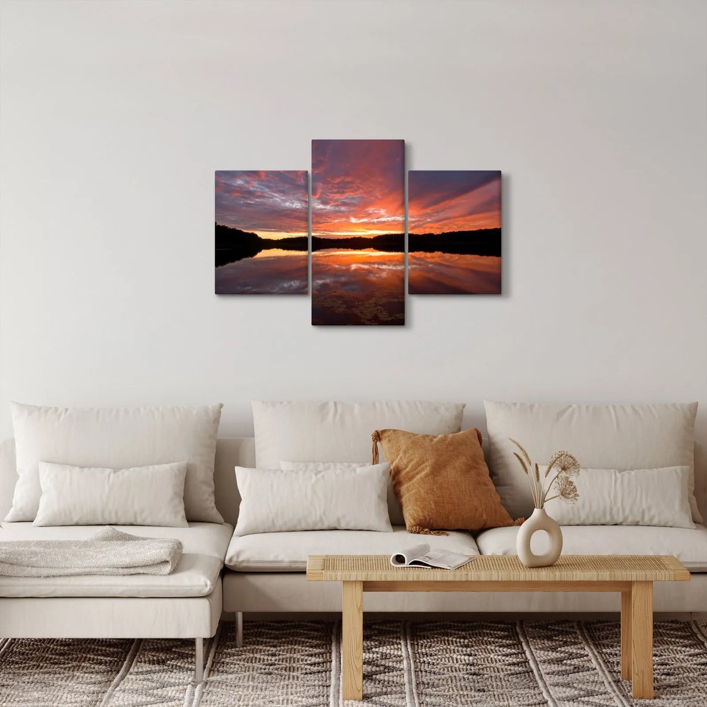 Kép - Naplemente a tó felett (90x60 cm)