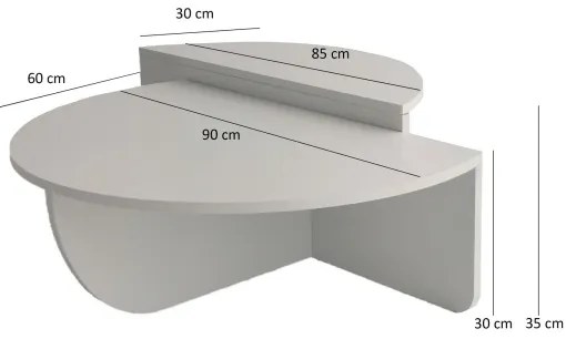 KÉSZLET 2x Kávésasztal PODIUM fehér