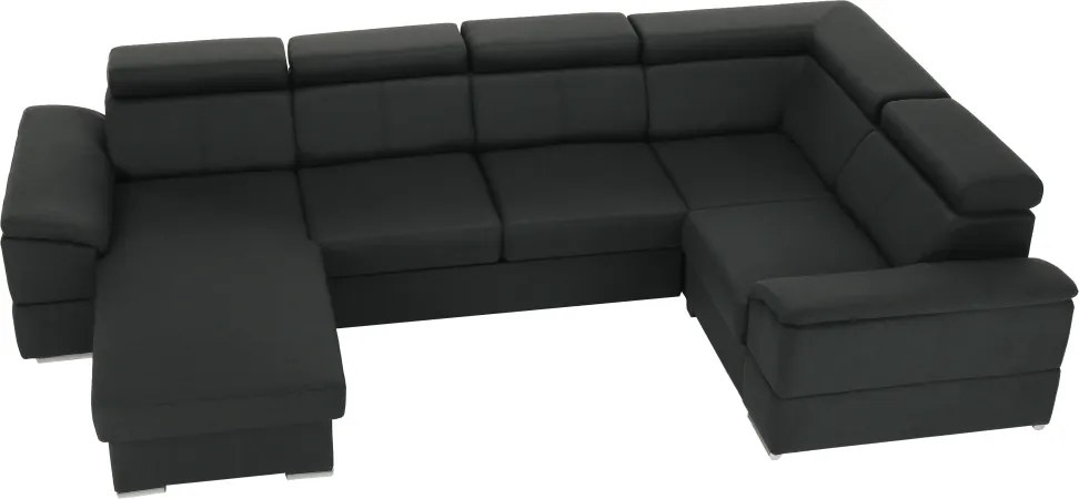 Ülőgarnitúra, sötétszürke, balos kivitel, SEGORIA ROH U