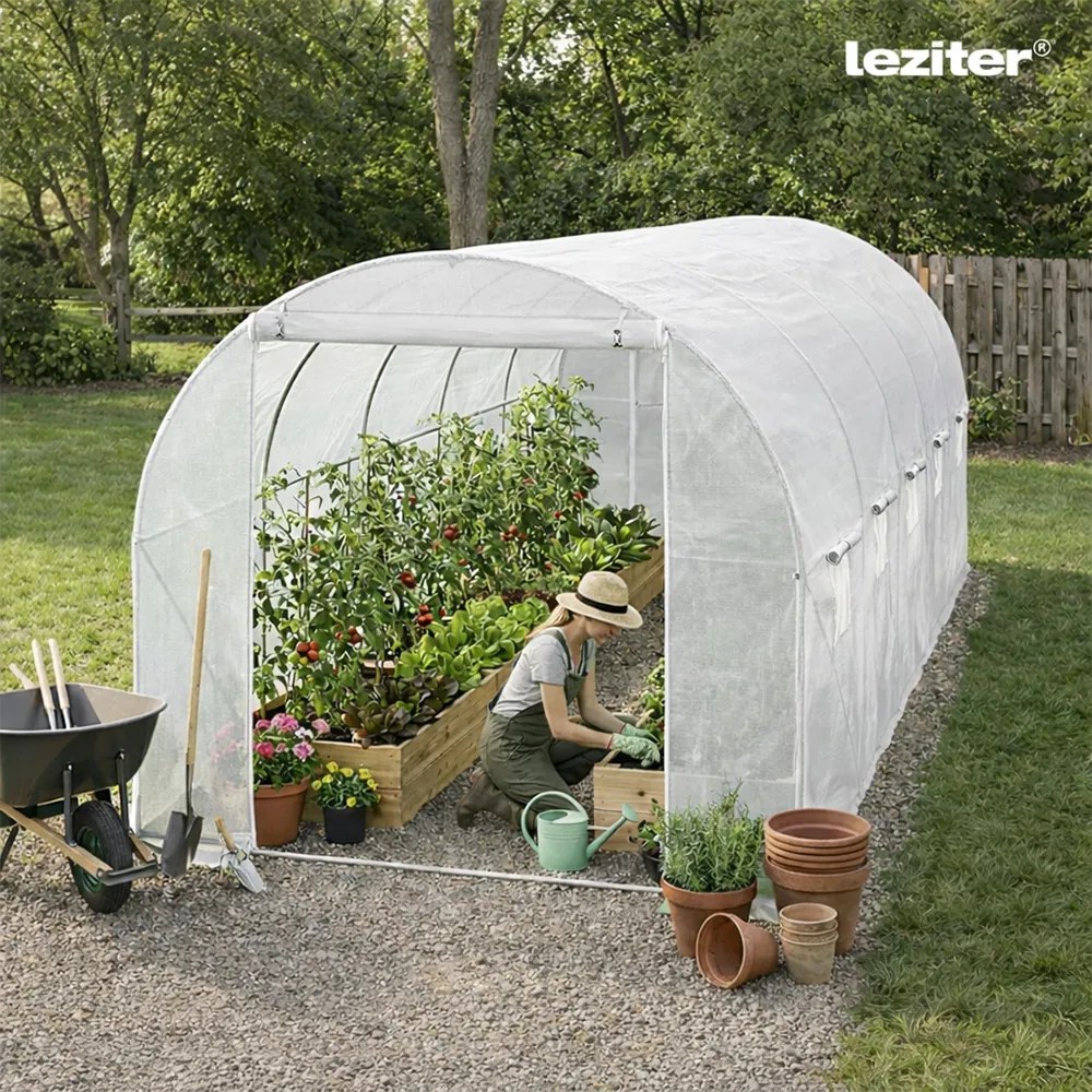 Fóliasátor 200x300x450 cm erősített vázzal+fólia átlátszó